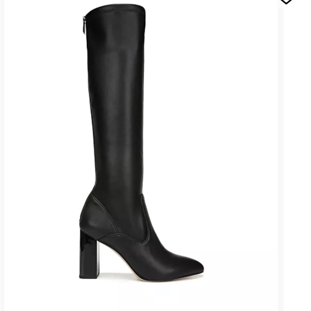 Franco Sarto Wide Calf Black fabric Knee-High Block Heel Boots